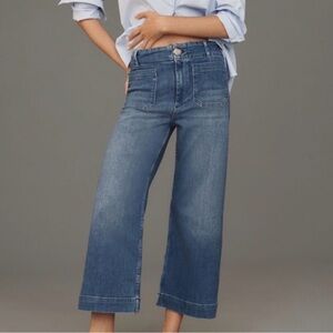 The Colette High-Rise Crop Wide-Leg Jeans by Maeve